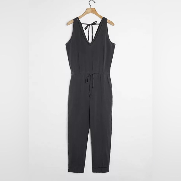 Anthro charcoal tapered jumpsuit - Picture 2 of 3